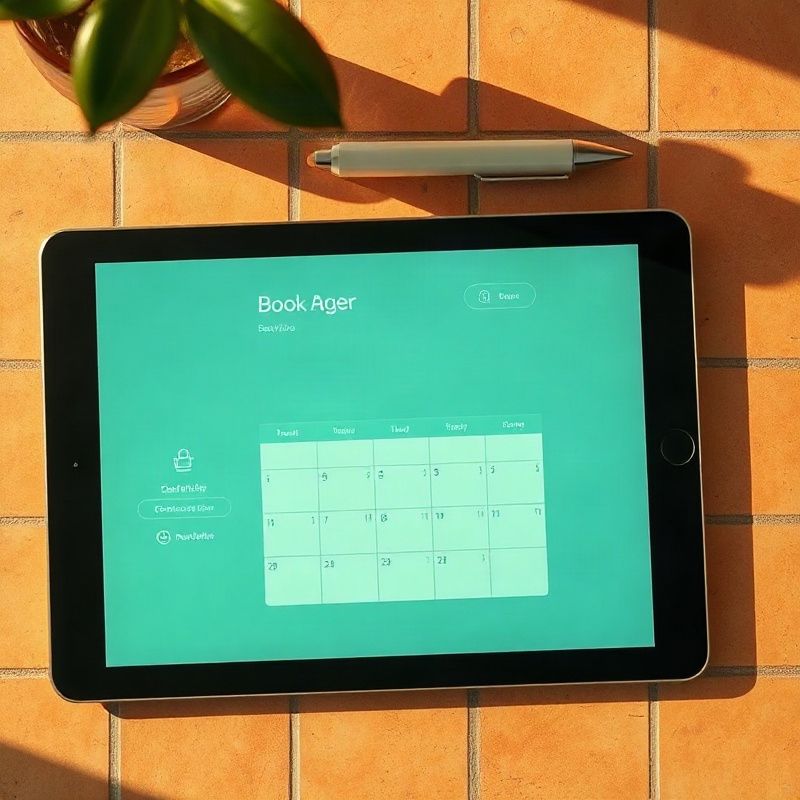 Tablet mostrando una agenda de reservas online